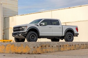 Ford F-150 Raptor Suspension Lift Kit - Front + Rear - Rough Country - Coil Spring, 2.25 in Front + 1 in Rear, Factory Fox Compatible, 4WD - '21-'25